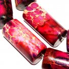 16mm Variscite Sea sediment Turquoise Pink Column Gemstone Jewelry Beads 12pc