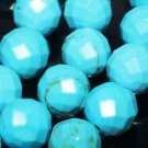 8mm turquoise faceted round blue gemstone loose bead