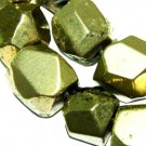 9mm pyrit pyrite faceted nugget gemstone loose beads