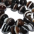 10mm Agate Round Brown Stripe Gemstone Loose Beads 15"