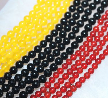 2mm 3mm 4mm Agate Round Yellow Onyx Red Mixed color  gemstone jewelry beads 15"