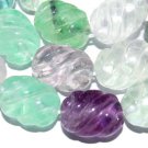15mm Colorful Carved Fluorite Gemstone Loose Beads