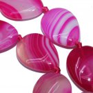 20mm agate Drop pink stripe gemstone loose beads 9pc