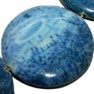 35mm Natural Blue Coral Coin Beads