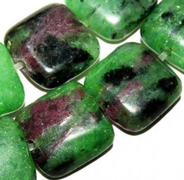 8mm square ruby zoisite gemstone loose beads