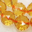 10mm Citrine Yellow Crystal Round Faceted Gemstone Loose Beads