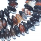 10mm roundel coffee black agate gemstone loose beads