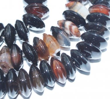 10mm roundel coffee black agate gemstone loose beads