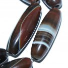 28mm Brown Agate Rice Gemstone Loose Bead