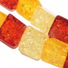 12mm multicolour triangle amber ambra loose bead