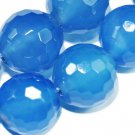 10mm Agate Faceted Achat Blue Round Gemstone Loose Beads