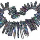 gradual agate freeform teeth irredicent AB plated loose beads