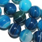 8mm Blue Stripe Agate Round Gemstone Loose Beads