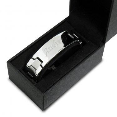 Personalised named engraved stainless steel mens ID Bracelet birthday gift
