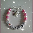 Girls I Love Daddy Bracelet Princess Daddy's Girl Gift Present Birthdays