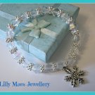 Girls ladies snowflake charm bracelet frozen style any name personalised gift