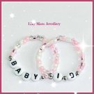 Pink Girls Newborn Baby Toddler Named Personalised Bracelet Birthday Christening