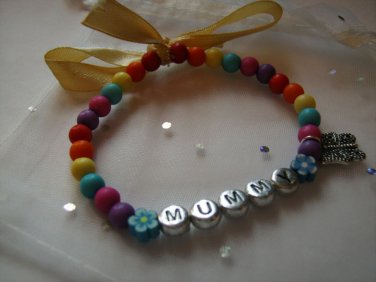 Personalised Mummy, Mum, Nan, Grandma named girls bracelet birthday gift charm