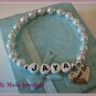 Bridesmaid flower girl bracelet white heart charm any name personalised gift