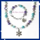 Girls kids frozen inspired bracelet necklace set personalised named xmas gift