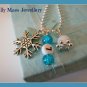 Personalised initial girls frozen inspired necklace stocking filler gift charm