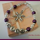 Personalised named cadbury purple girls kids ladies bracelet frozen snowflake