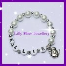Girls kids teen personalised named alice in wonderland tea pot charm bracelet