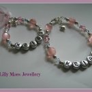 girls toddler teen personalised named bracelet necklace set birthday bridesmaid