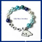 Personalised named name seal charm girls blue bracelet kids adults gift charm