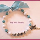 Girls toddler infants tinkerbell fairy named personalised bracelet gift charm