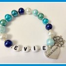 Girls Personalised Frozen Inspired Little Sister Bracelet Name Birthday Gift