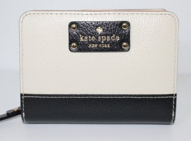 NWT KATE SPADE BERKLEY LANE CARA ZIP AROUND BIFOLD LEATHER WALLET~porcelain
