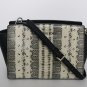 NWT MICHAEL KORS SELMA MEDIUM MESSENGER GENUINE LEATHER BAG SNAKE/BLACK