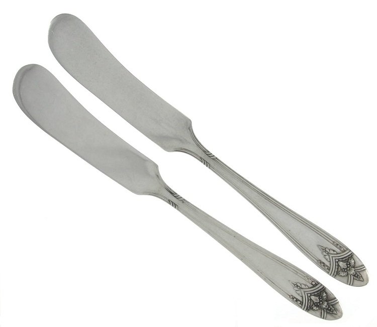 Wm Rogers Silverplate Butter Spreader La Ronnie 1945 Jelly Condiment Atomic Flatware Set 2