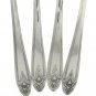 1945 La Ronnie Silverplate Dinner Forks Set 4 Wm Rogers Oneida Ornate Flower Atomic Flatware