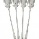 Silverplated Ice Tea Spoons Vintage 1940 Set 4 Meadow Flower H T Mfg IS Daisy Atomic Flatware