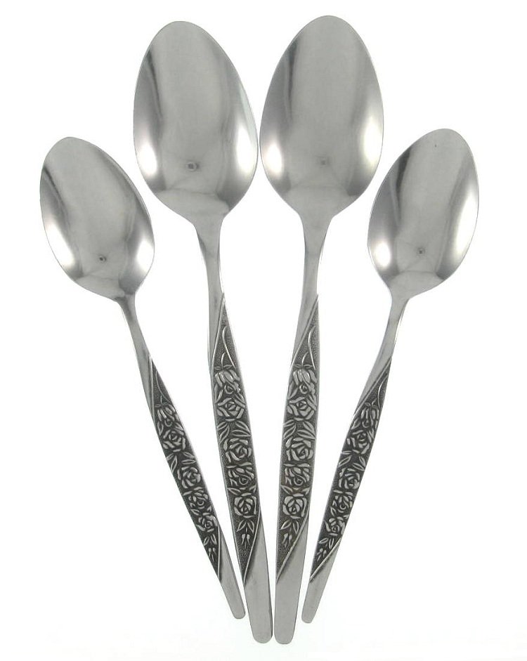 Vintage Stainless Steel Flatware Tablespoon Dinner Spoons Nasco Caress