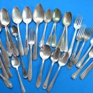 Vintage Silverplated Flatware Craft Lot 30 Ornate Spoons Large Tablespoons Forks Serving
