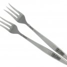 Madeira Japan Cocktail Seafood Forks Olive Pickle Vintage Stainless Set 2 Mod Flower