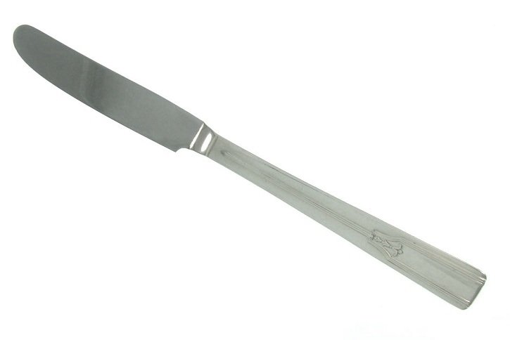 Vintage Silverplate Dinner Knives Rogers Revelation Set 4 1938 Atomic Flatware Tulip Flower