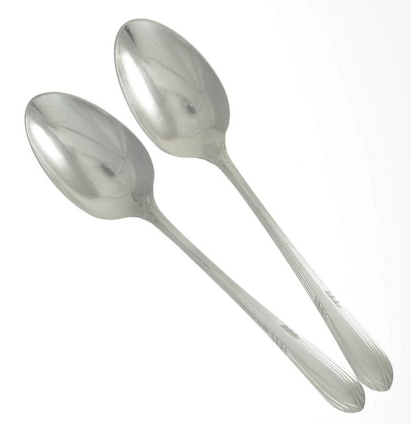 Silverplated Teaspoon Rogers Fascination Set 2 Place Spoons Retro Atomic Flatware 1936