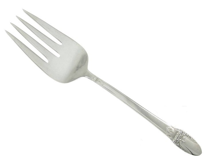 Silverplate Cold Meat Fork Rogers First Love Serving Flatware 1937 Replacement