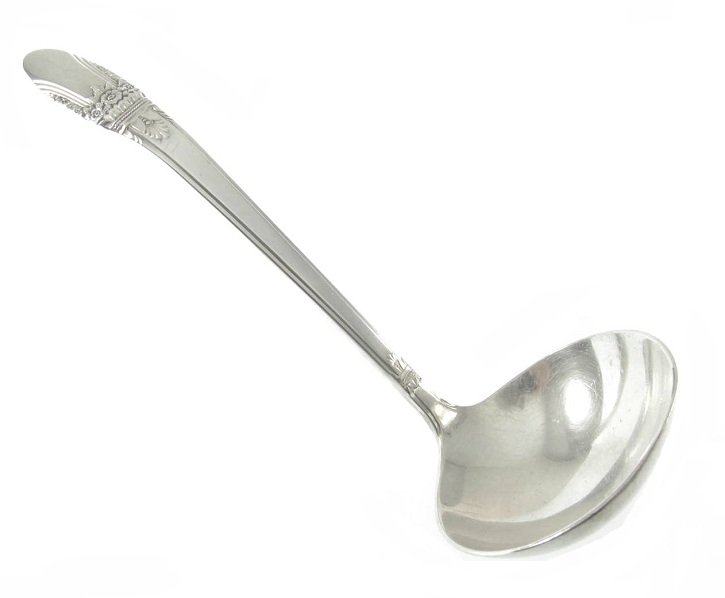 Silverplated Gravy Ladle Rogers IS First Love Ornate Serving Atomic Flatware Vintage 1937
