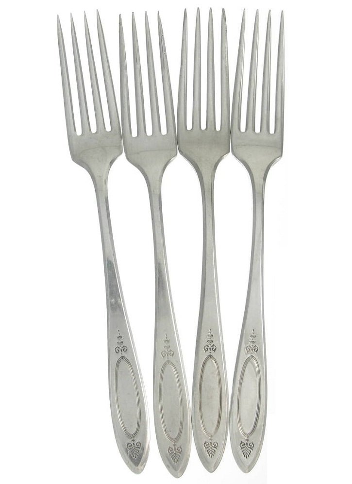 Oneida Silverplated Dinner Forks Adam Set 4 Vintage 1917 Atomic