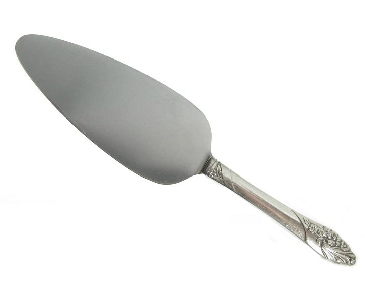 Evening Star Oneida Silverplate Pie Cake Server 1950 Vintage Flatware Flowers Bouquet Ornate