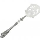 Ornate Silverplate Pastry Dessert Server Meat Pierced Spatula Large Brass Vintage India