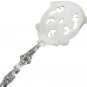 Ornate Silverplate Pastry Dessert Server Meat Pierced Spatula Large Brass Vintage India