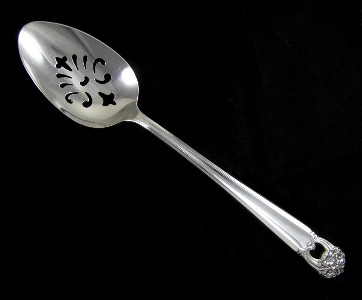 Silverplate Pierced Serving Spoon Tablespoon Eternally Yours Rogers Vintage Flatware Flower