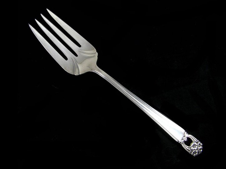 Rogers Silverplate Cold Meat Fork Eternally Yours Serving Dining Vintage Flatware Flower Replacement