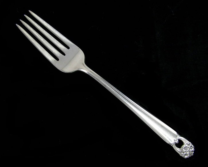 Rogers Eternally Yours Large Dinner Fork Silverplate Vintage Replacement Flatware Flower Ornate